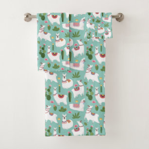 Conjunto De Toalhas Lamas bonitos no teste padrão da cerceta