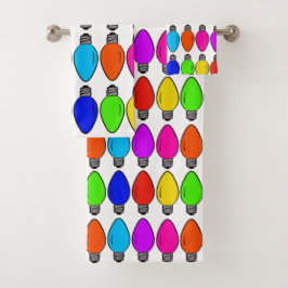 Conjunto De Toalhas Lâmpadas Vintage de Natal