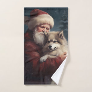 Conjunto De Toalhas Lapphund Santa Claus Festivo