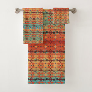 Conjunto De Toalhas Laranja, Aqua Ombre Estilo Sudoeste