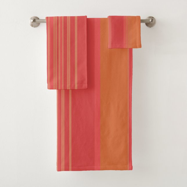 Conjunto De Toalhas Laranja e Estrias de Carmim (Insitu)