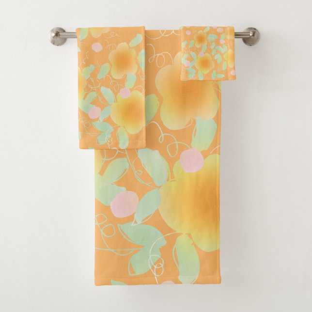 Conjunto De Toalhas Laranja e Mint Green (Insitu)