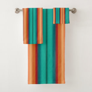Conjunto De Toalhas Laranja Laranja-Sudoeste Turquesa Arco-Íris
