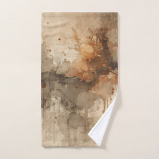 Conjunto De Toalhas Laranja Queimada Âmbar Marrom Cinza Preto Abstrato