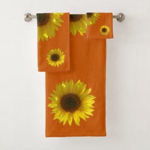 Conjunto De Toalhas Laranja Queimada - Girassol