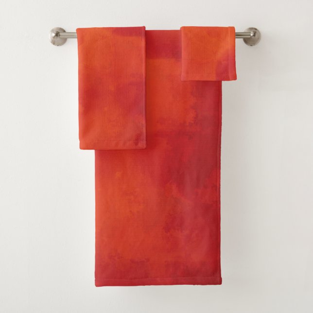 Conjunto De Toalhas Laranja Queimada - Leaf Abtract Autumn (Insitu)