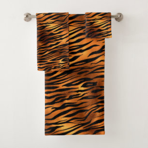 Conjunto De Toalhas Laranja Tigre Tiras Tendy Tendy Tállico