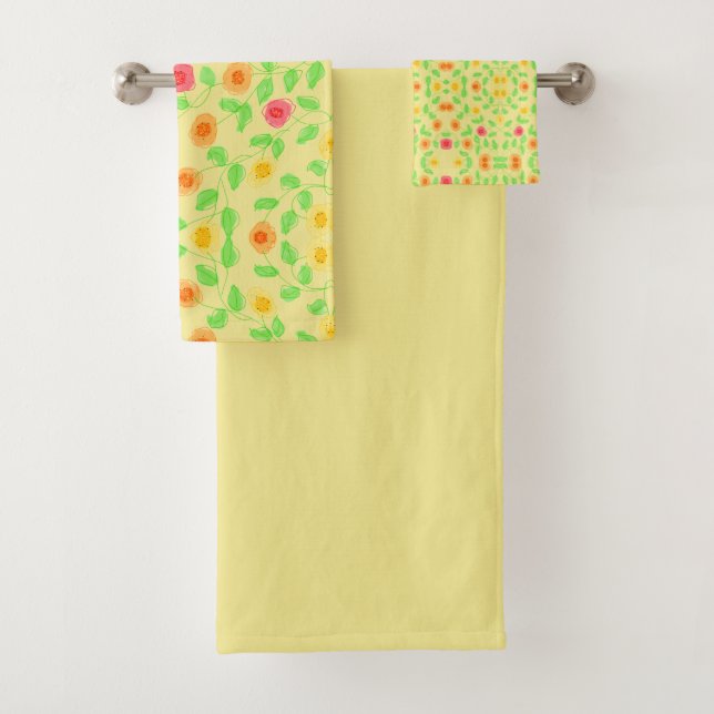 Conjunto De Toalhas Laranja Vermelho e Amarelo (Insitu)