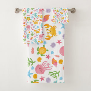 Conjunto De Toalhas Lava-maria do Oceano Cartoon, Starfish Summer