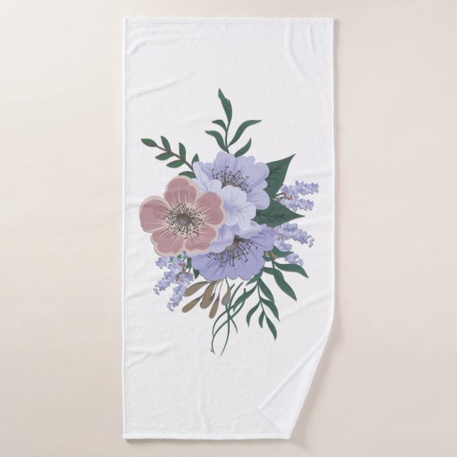 Conjunto De Toalhas Lavanda adorável em Buquê (Toalha de Banho)