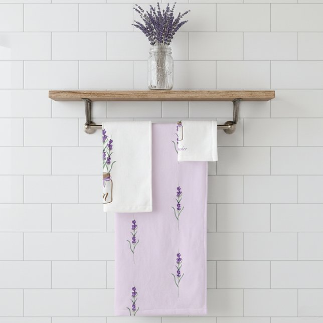 Conjunto De Toalhas Lavanda Botânica Francesa (Criador carregado)