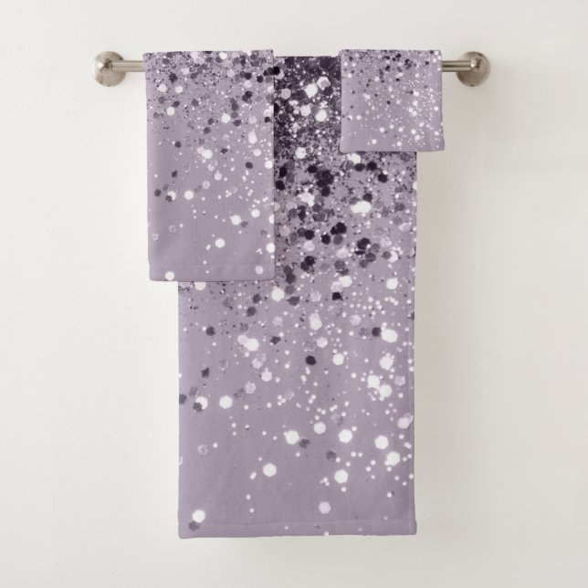 Conjunto De Toalhas Lavanda cintilante Lady Glitter #2 #shiny #decor (Insitu)