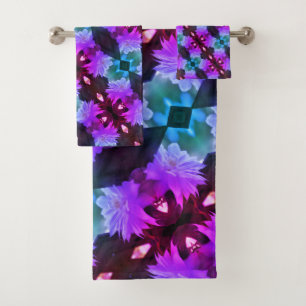 Conjunto De Toalhas Lavanda Clematis Flower Nestampada Em Trellis