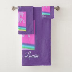 Conjunto De Toalhas Lavanda de Crianças Silhouette Unicorn