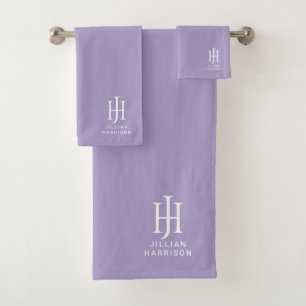 Conjunto De Toalhas Lavanda Elegante Monograma