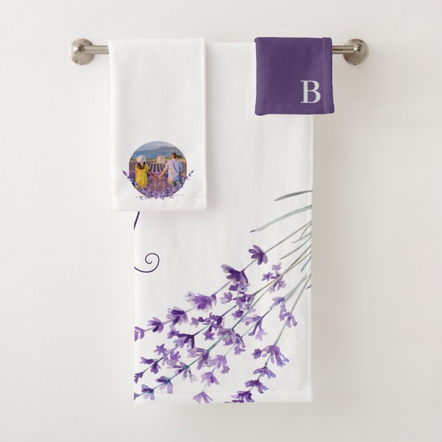 Conjunto de Toalhas Lavanda Monogramadas (Insitu)