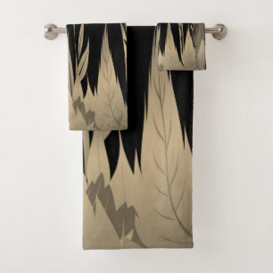 Conjunto De Toalhas Leaf Design clássico Dourado