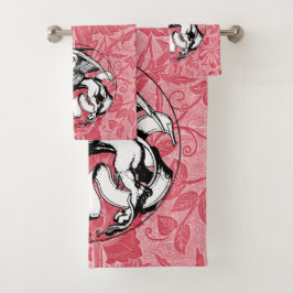 Conjunto De Toalhas Leão com asa emblema da Rua do século 15