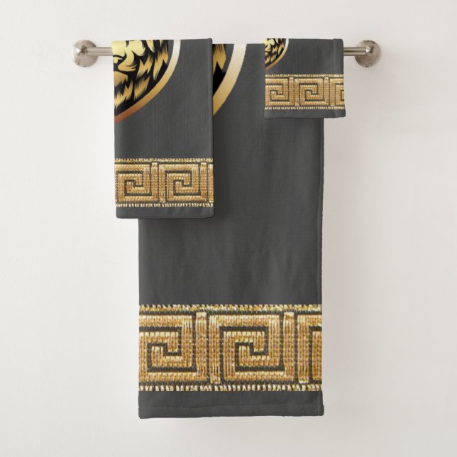 Conjunto De Toalhas Leão Real do Inglês Antigo Designer  (Insitu)