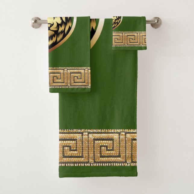 Conjunto De Toalhas Leão Real do Inglês Antigo Designer  (Insitu)