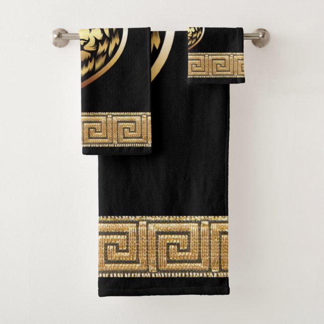 Conjunto De Toalhas Leão Real do Inglês Antigo Designer  (Insitu)
