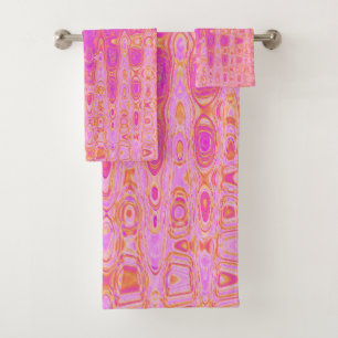 Conjunto De Toalhas Legal Abstrato cor-de-rosa e magenta Atômico - Zig
