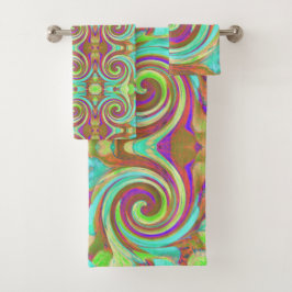 Conjunto De Toalhas Legal Cores de outono de Retros Pintura de Arte Lí