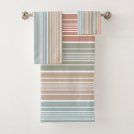 Conjunto De Toalhas Legal faixas de cores do Pastel