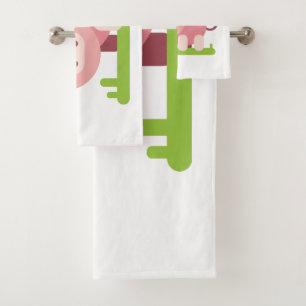 Conjunto De Toalhas Leitão Rosa Cheio