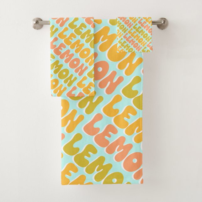 Conjunto De Toalhas Lemon Lemon Lemon Retro (Insitu)