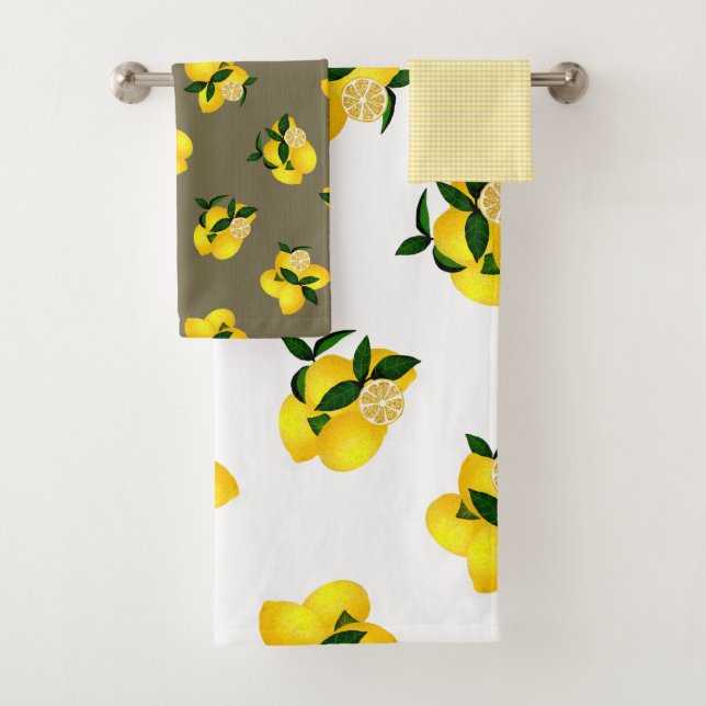 Conjunto De Toalhas Lemon Yellow Gingham (Insitu)