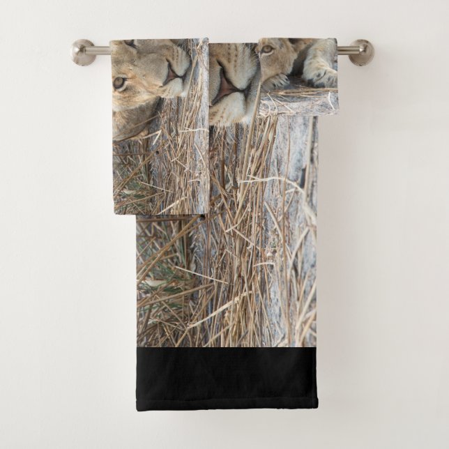 Conjunto De Toalhas Leões jovens (Insitu)