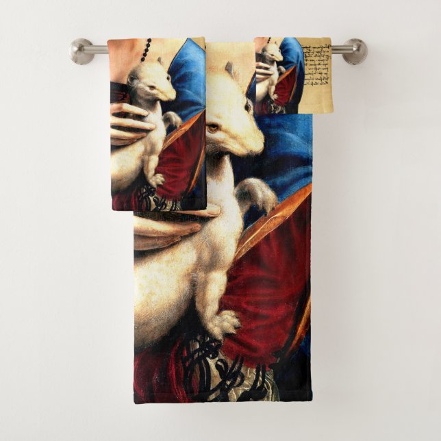 Conjunto De Toalhas Leonardo da Vinci Lady com Ermine (Insitu)