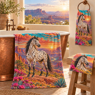Conjunto De Toalhas Leopard Appaloosa Red Rock Canyon
