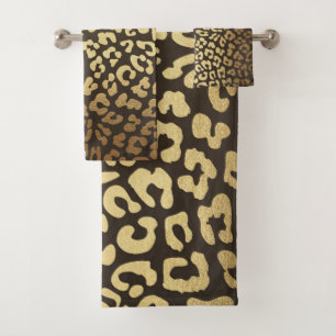Conjunto De Toalhas Leopard Cheetah Animal Skin Impressão Modern