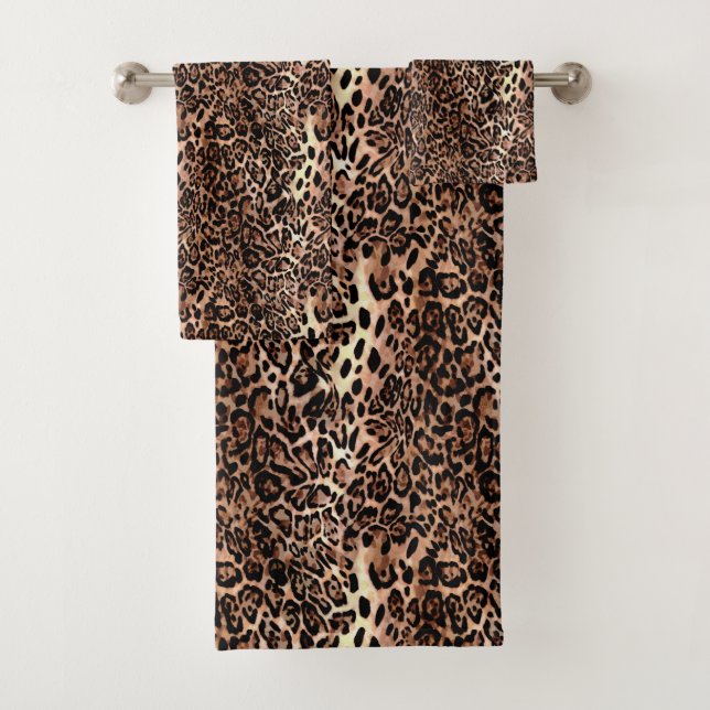 Conjunto De Toalhas Leopard Skin Impressão (Insitu)