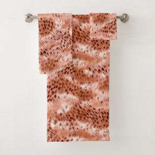 Conjunto De Toalhas Leopardo Cor-de-Rosa rosa Dourado