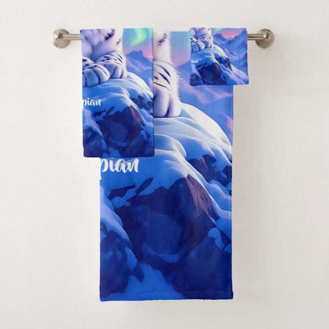 Conjunto De Toalhas Leopardo-da-neve atordoante em Mountain Rock (Insitu)