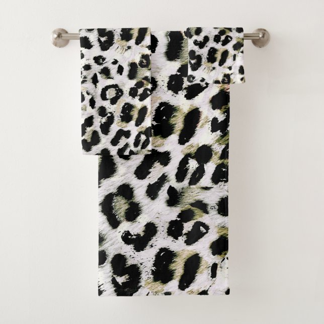 Conjunto De Toalhas Leopardo - impressão de animais com impressão (Insitu)