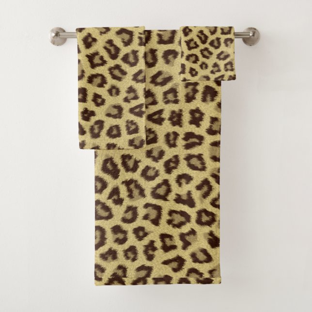 Conjunto De Toalhas Leopardo / Impressão de Cheetah (Insitu)