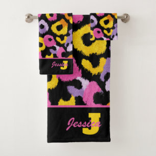 Conjunto De Toalhas Leopardo Negrito Impressão Retrospectiva Glam y2k