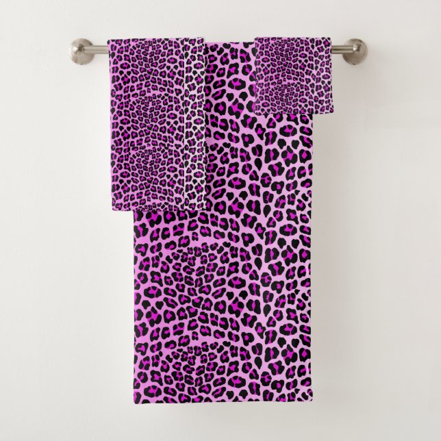 Conjunto De Toalhas Leopardo rosa (Insitu)