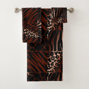 Conjunto De Toalhas Leopardo, Zebra, Girafa, Tigre