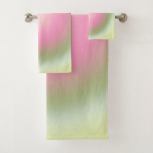 Conjunto De Toalhas Les Couleurs 07 Gradient Pink E Green Aura