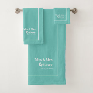 Conjunto De Toalhas Lésbicas Newlyweds Sra. e Sra. Personalizada Gran