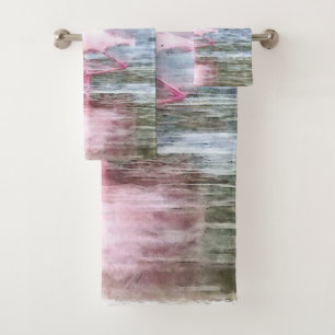 Conjunto De Toalhas Lesser Flamingo Watercolor