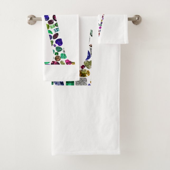 Conjunto De Toalhas Letra V Monograma (Insitu)