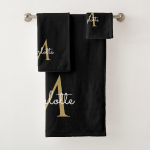 Conjunto De Toalhas Letras Maiúsculas Elegantes com Pingos de Purpurin