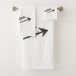 Conjunto De Toalhas Letras pretas e seta em você