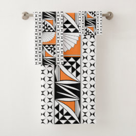 Conjunto De Toalhas Levantamento nativo sudoeste em laranja